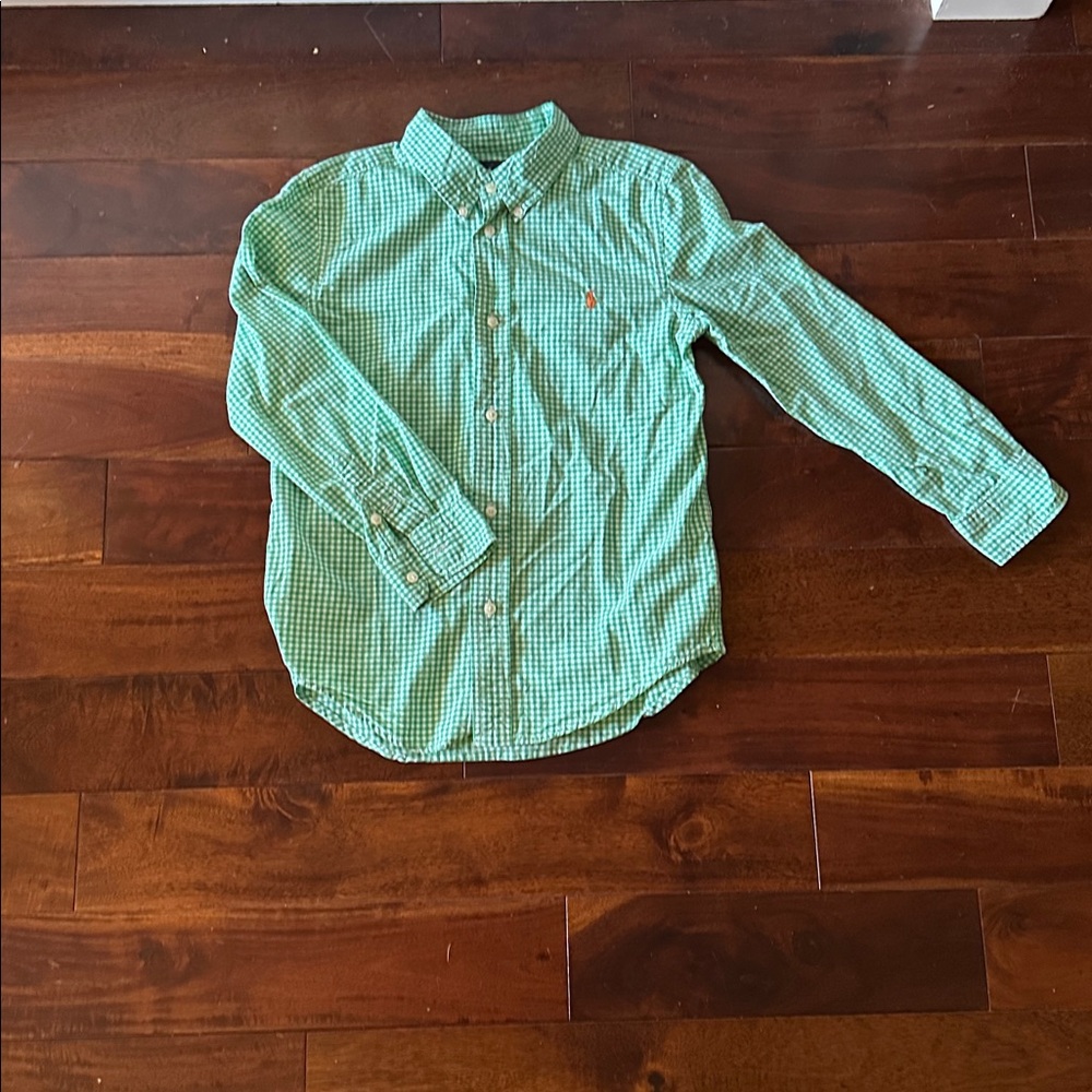 Ralph Lauren Kids Green Plaid Button Down Shirt